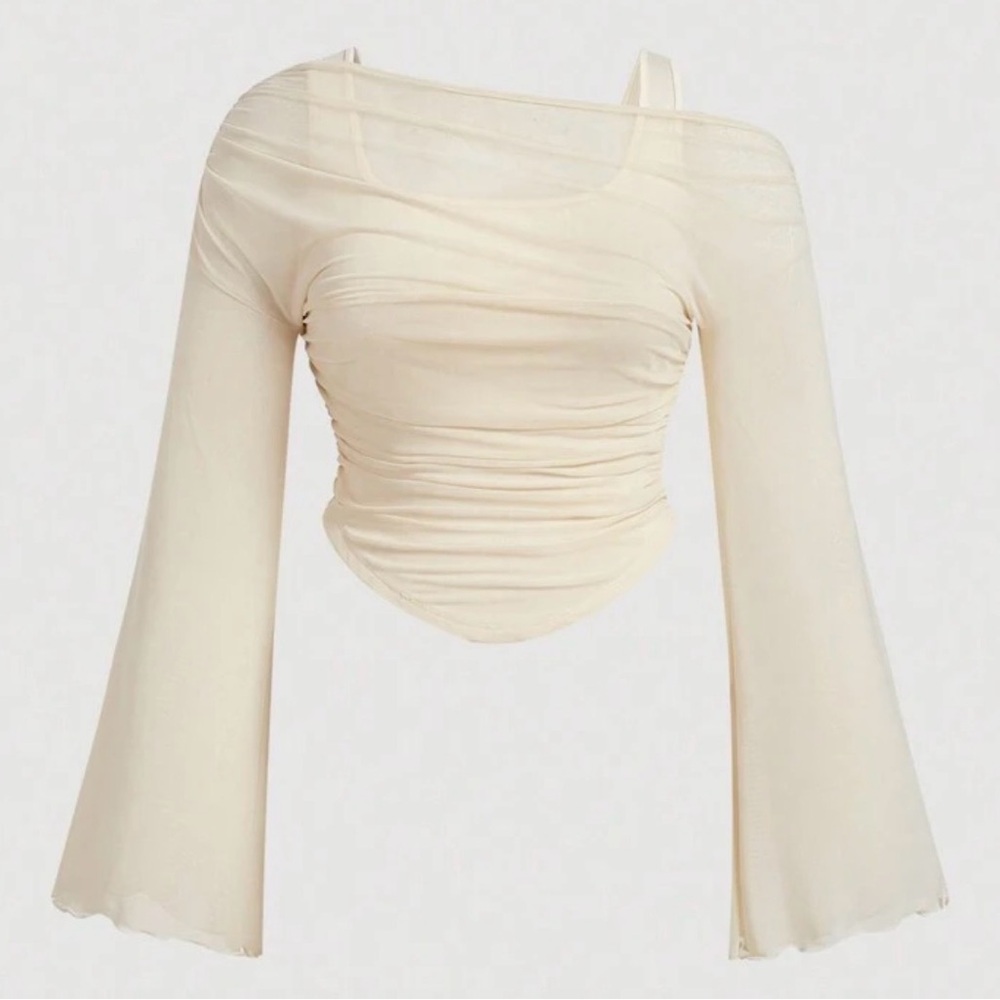 SHEIN Cream Off-Shoulder Blouse